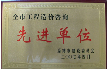 全市工程造價(jià)咨詢先進(jìn)單位
