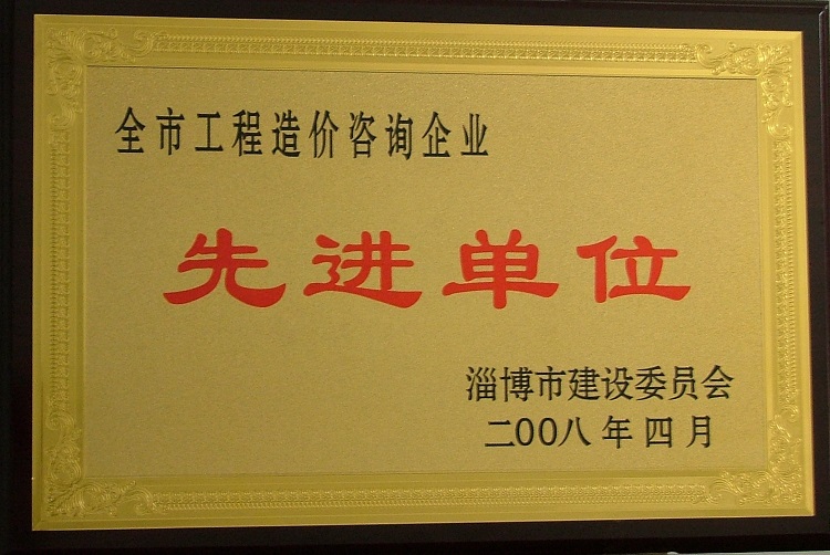 全市工程造價(jià)咨詢企業(yè) 先進(jìn)單位